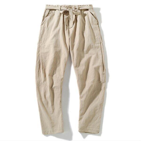 Men's casual linen beam pants-Comfort & Reliable