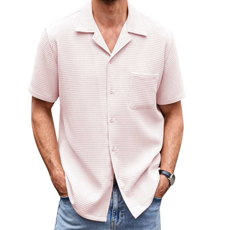 Men's Cotton Linen Casual Button Down Short Sleeve Shirt-Comfort & Reliable