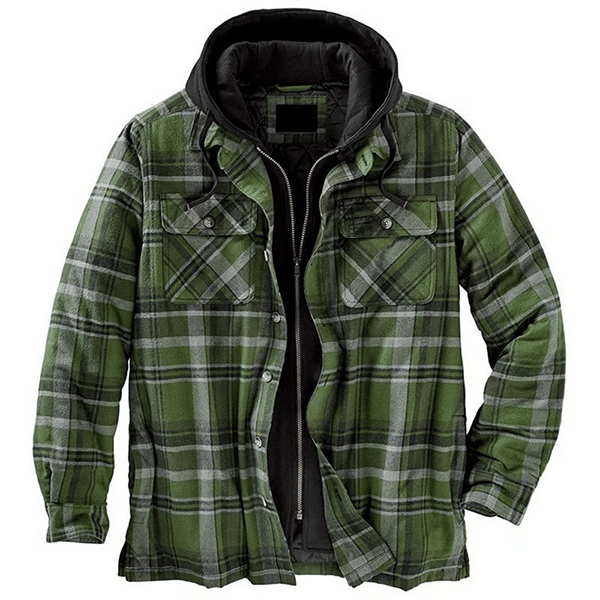 Outdoor Thick Plaid Windproof Casual Hoodie-Comfort & Reliable