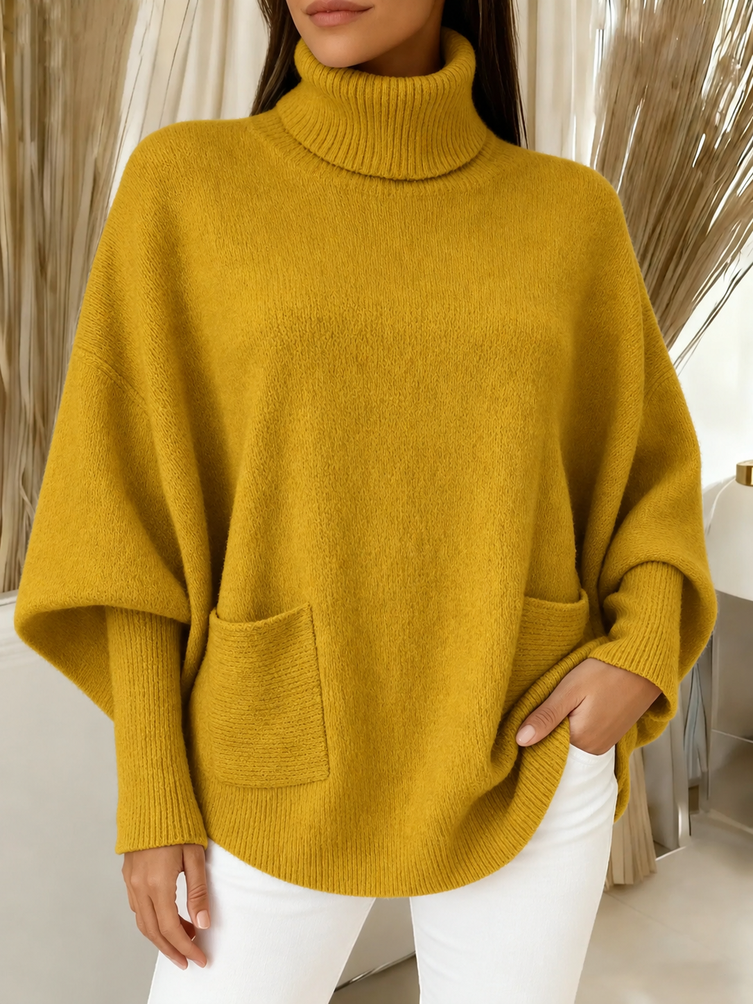 🎄 New Arrivals🔥Women's Fashionable Casual Solid-Color High-Neck Sweater