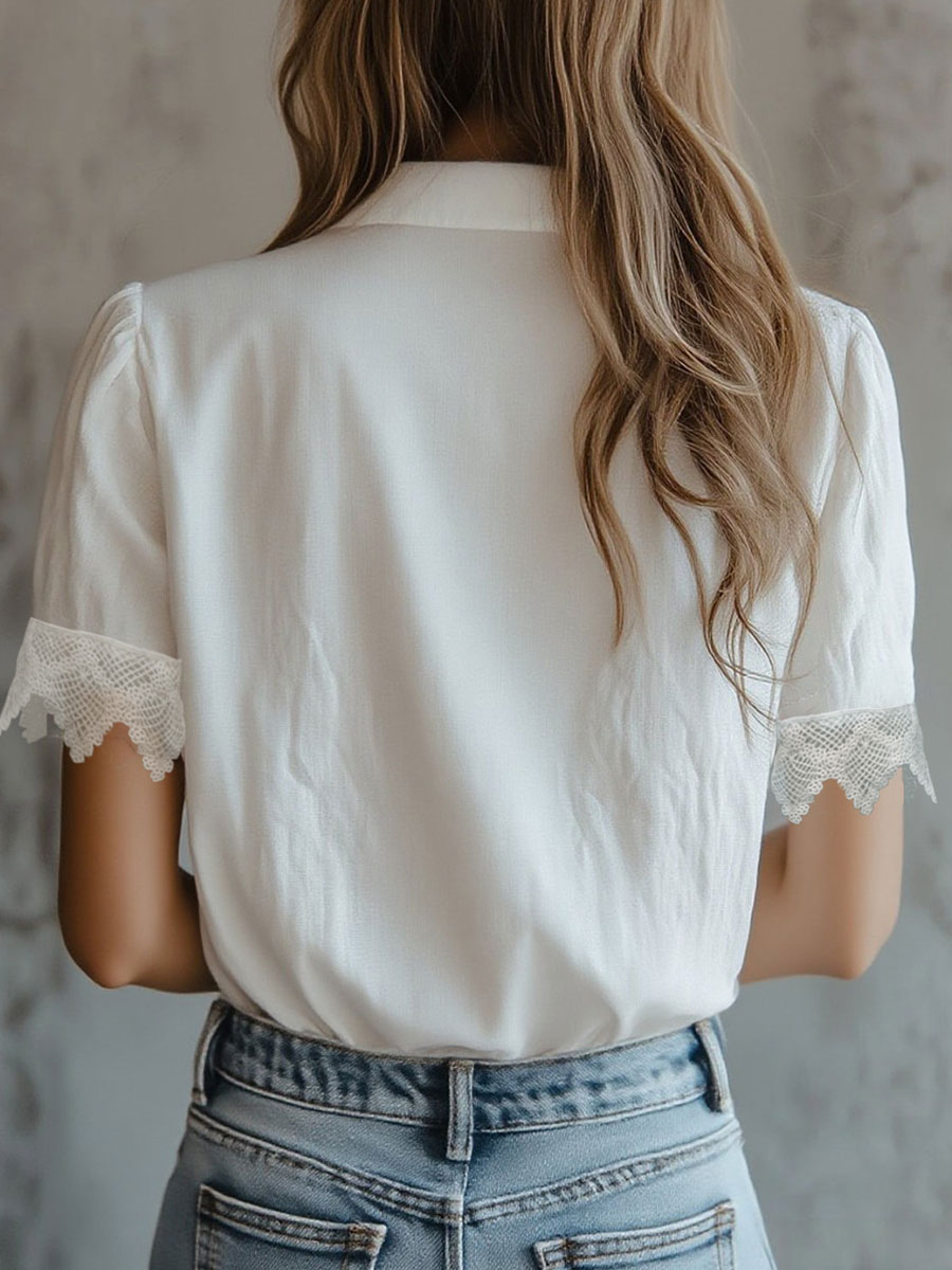 Women's Paneled Lightweight Short-sleeve Top — An Elegant Blouse