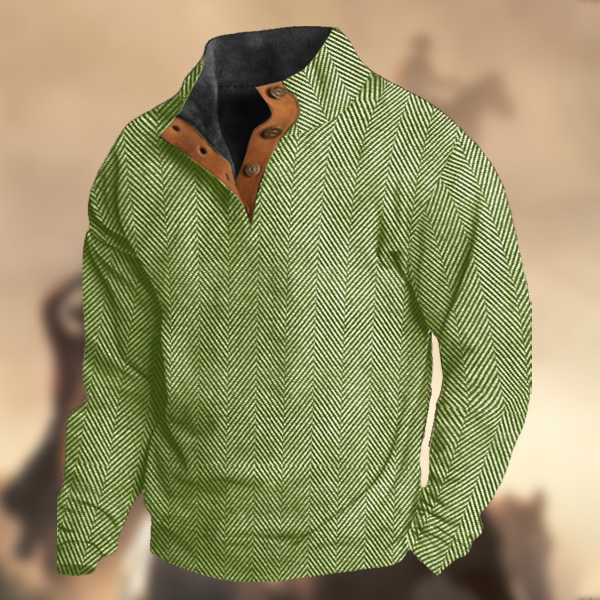 Men's Casual Retro Cashmere Stand Collar Button Sweatshirt-Comfort & Reliable