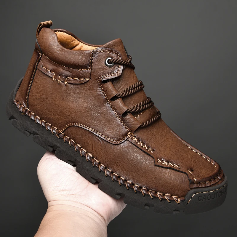 (🔥CLEARANCE SALE - 70% OFF)Men's Hand-Sewn Wear-Resistant Waterproof Cowhide Shoes-Comfort & Reliable