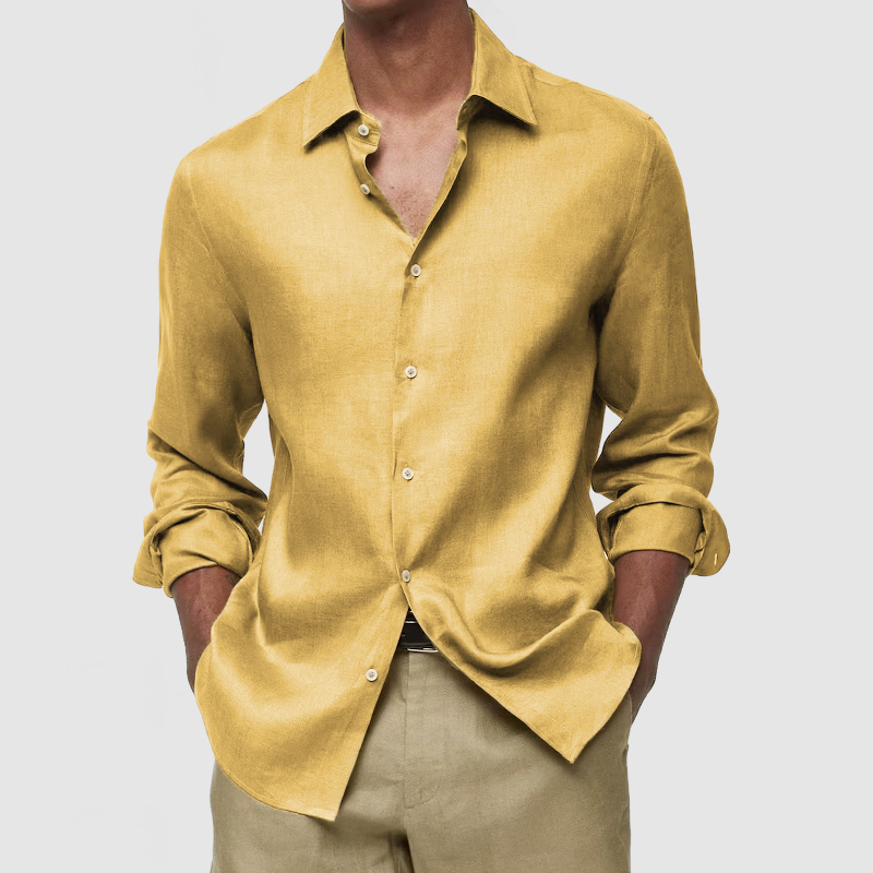 Gentleman's Casual Luxury Touch Cotton Linen Shirt-Comfort & Reliable