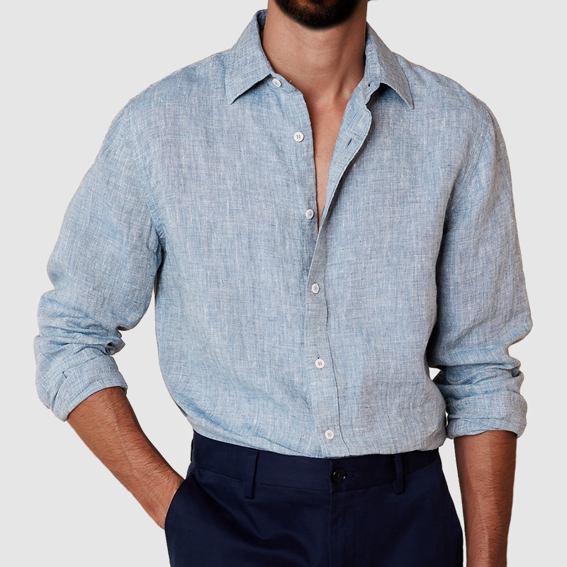 Men's cotton and linen anti-wrinkle shirt-Comfort & Reliable