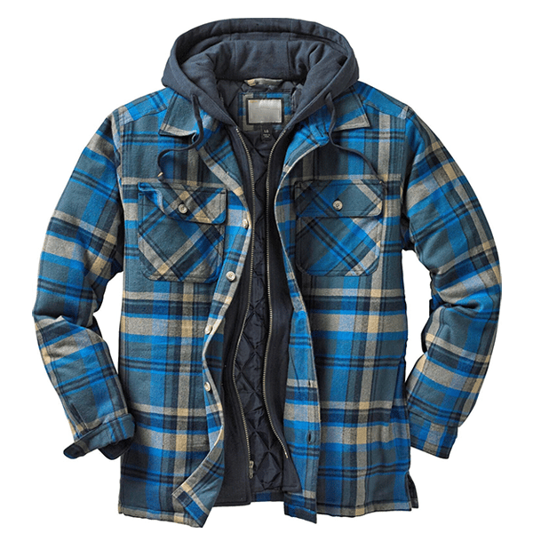 Outdoor Thick Plaid Windproof Casual Hoodie-Comfort & Reliable