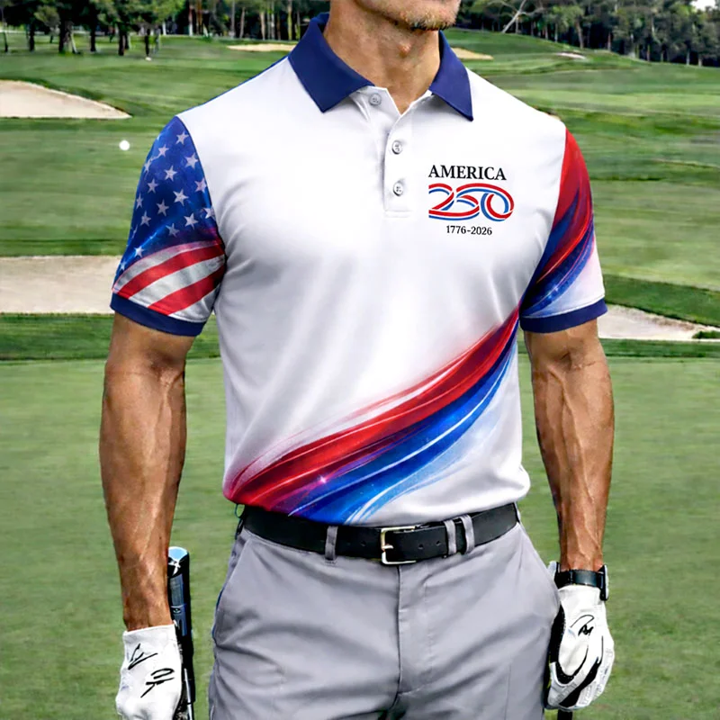 250th Anniversary Print Men's Polo Shirt-Comfort & Reliable