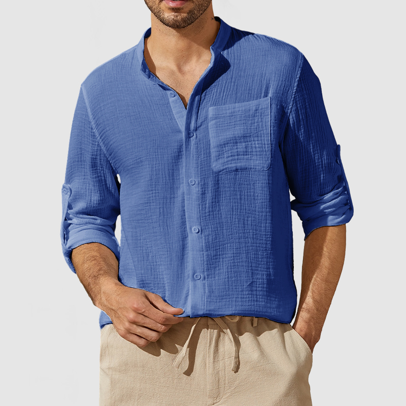 Men's Casual Textured Pocket Shirt-Comfort & Reliable
