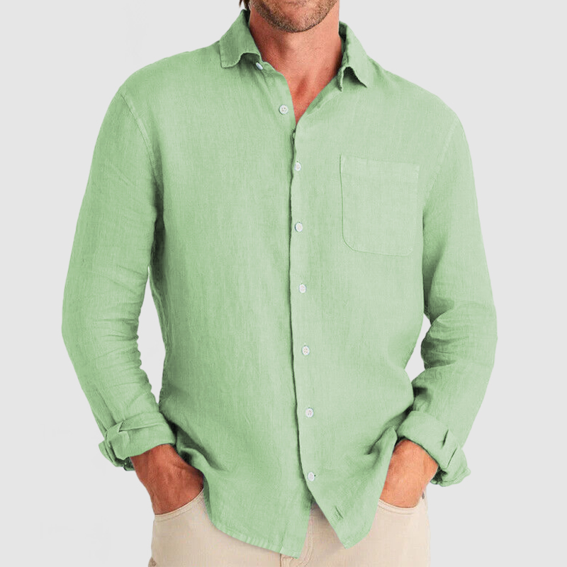 Gentleman Simple Temperament Cotton Linen Shirt-Comfort & Reliable