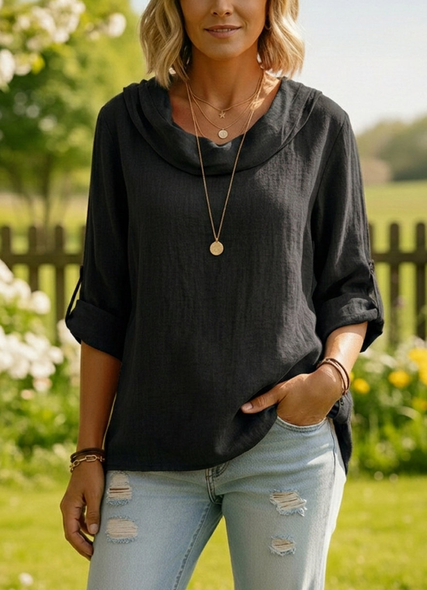 New Arrivals🔥 Linen Cotton Stacked Collar Top