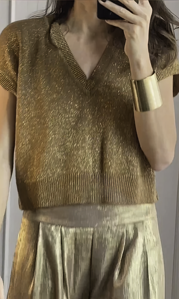 Women's Smooth Satin Half-sleeved Top and Pant Suit Two-piece-Comfort & Reliable