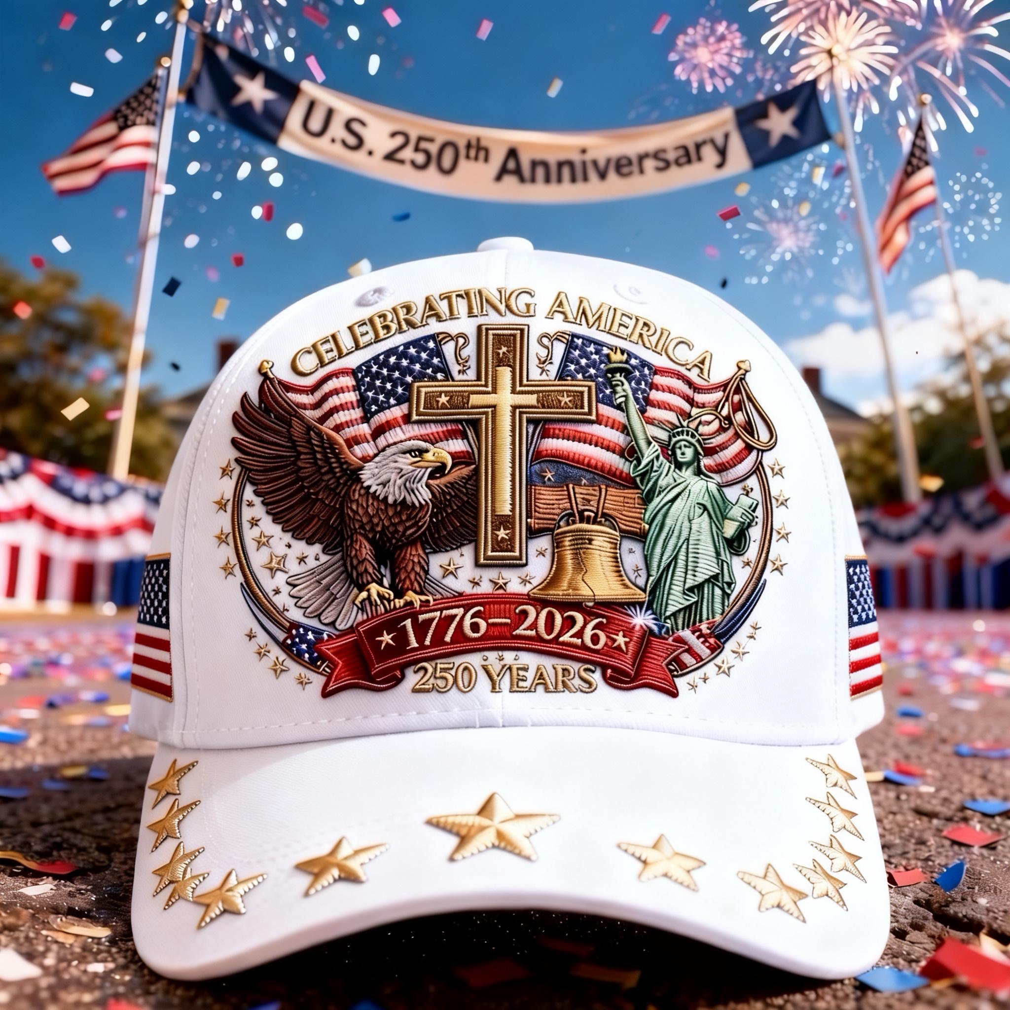 🦅Eagle & Liberty & Cross🎆United States 250th Anniversary Hat🧢-Comfort & Reliable