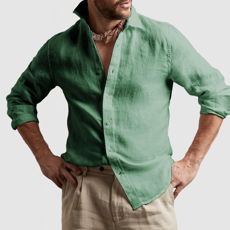 Gentleman's Casual Cotton Linen Shirt-Comfort & Reliable