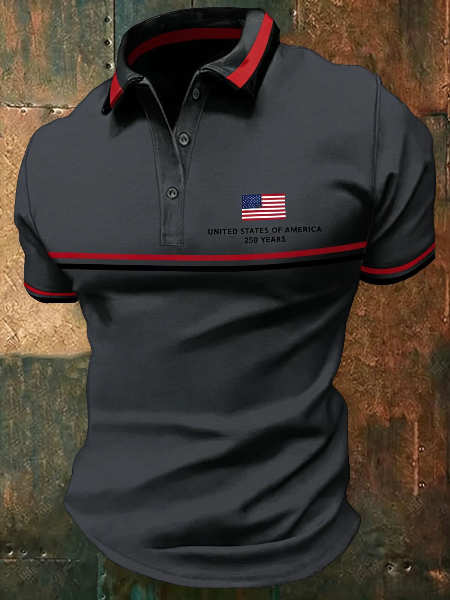 Men's American 250th Anniversary Print Casual Polo Shirt