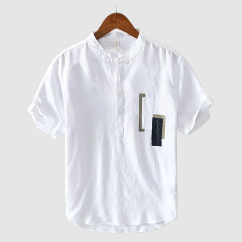 Men's stand-collar cotton and linen thin shirt-Comfort & Reliable