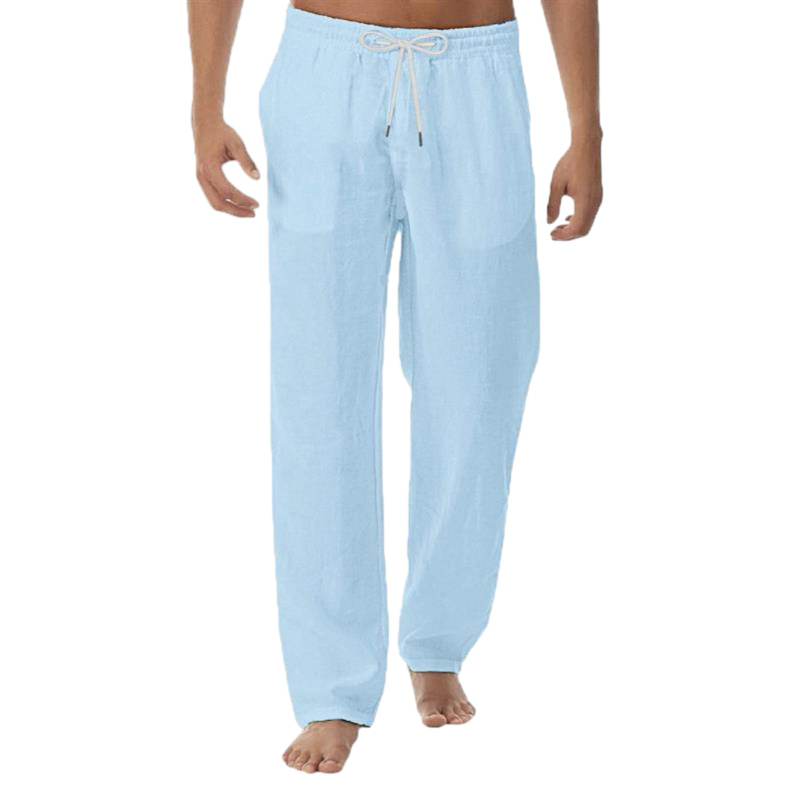 Men's Simple Fashion Solid Color Casual Cotton Linen Trousers-Comfort & Reliable