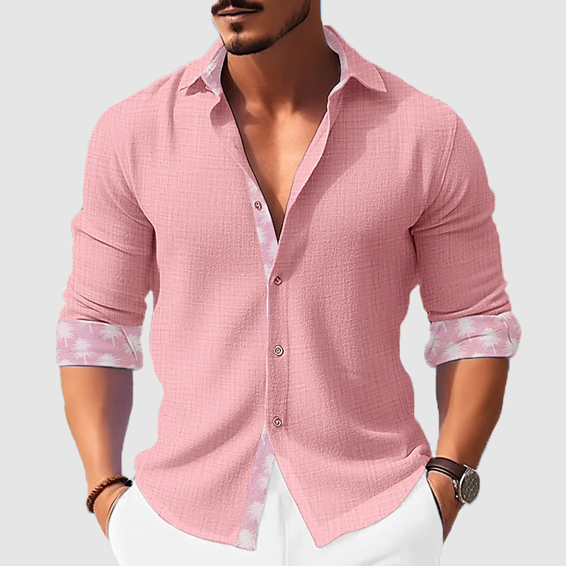 Men's shirt autumn men's cotton linen shirt long sleeve lapel shirt-Comfort & Reliable