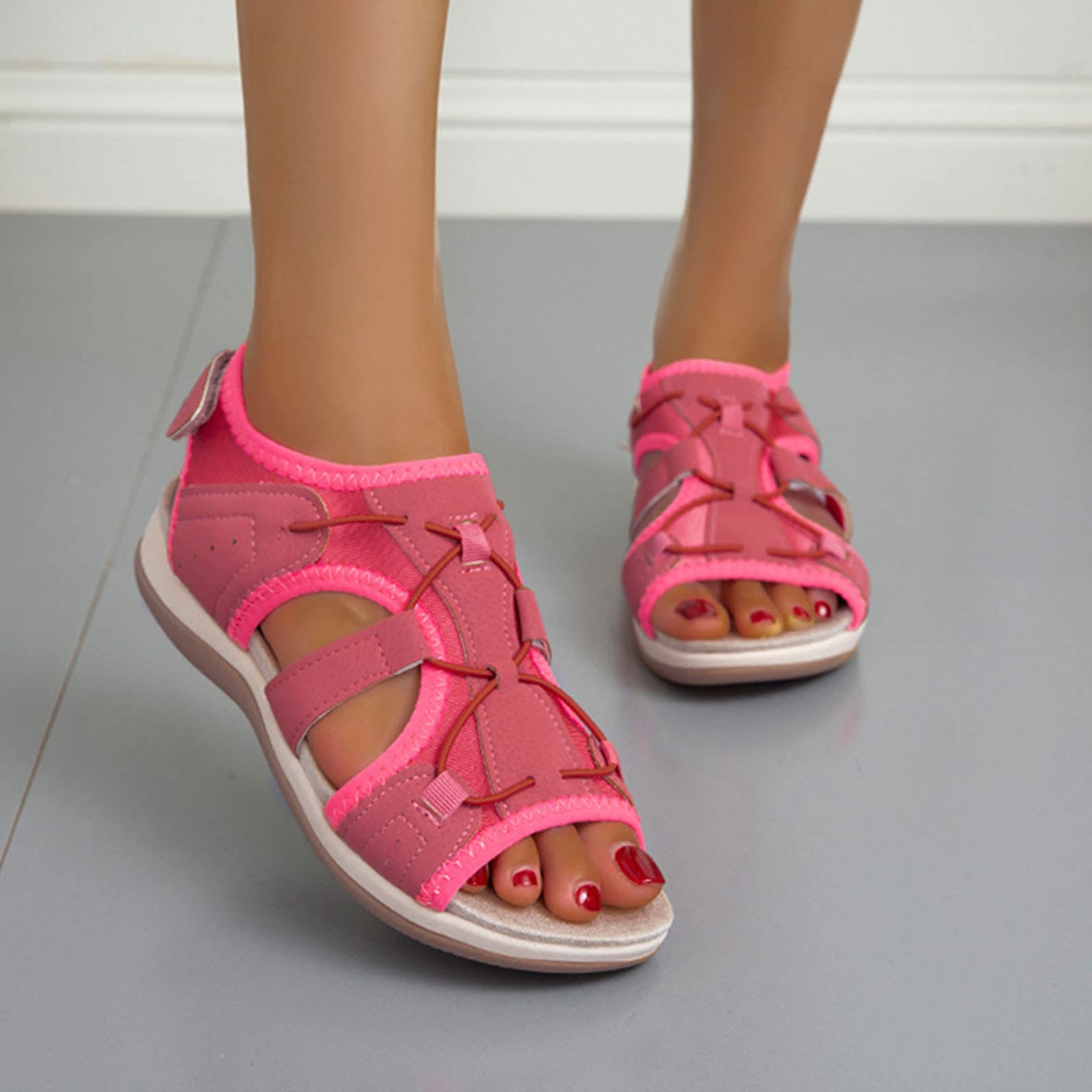 Women's Soft Stretchable Open Toe Velcro Sandals-Comfort & Reliable