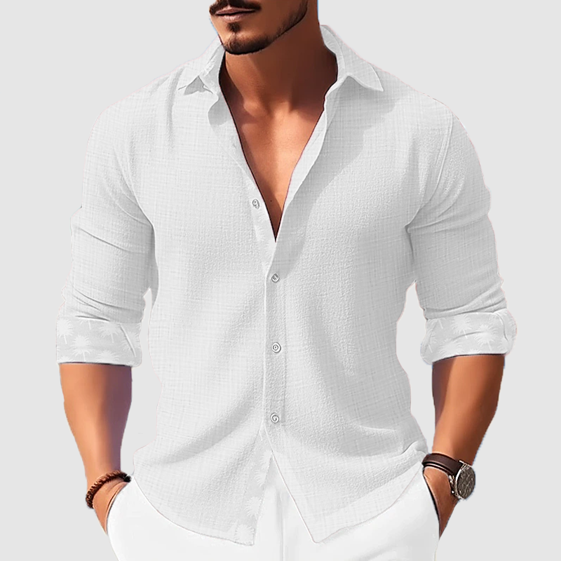 Men's shirt autumn men's cotton linen shirt long sleeve lapel shirt-Comfort & Reliable