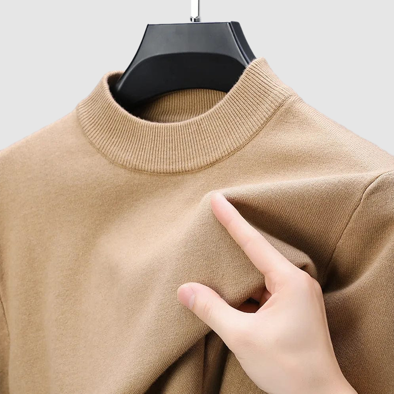 Men's Basic Bottom Cashmere Sweater-Comfort & Reliable