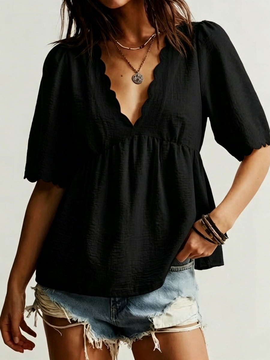 NEW ARRIVALS🔥Women's V-Neck Bohemian Puff Sleeve Shirt