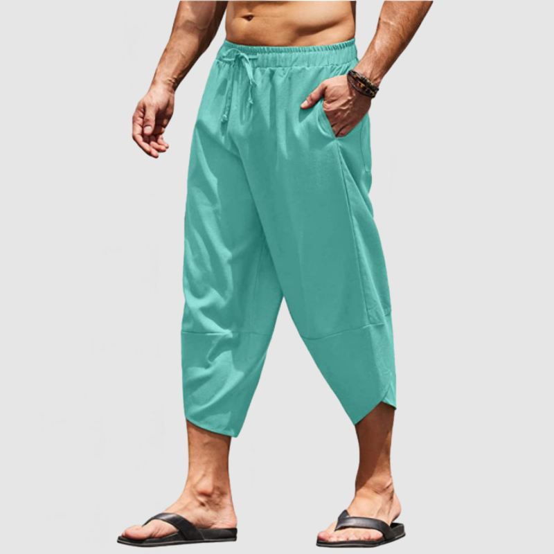 Men's Vacation Style 7-Point Cotton Linen Beach Pants-Comfort & Reliable