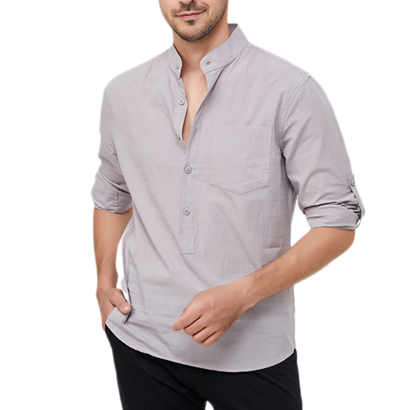 Men's Cotton Henley Vacation Shirt-Comfort & Reliable