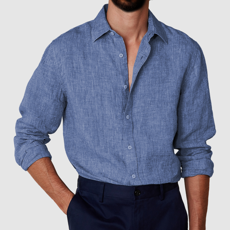 Men's cotton and linen anti-wrinkle shirt-Comfort & Reliable
