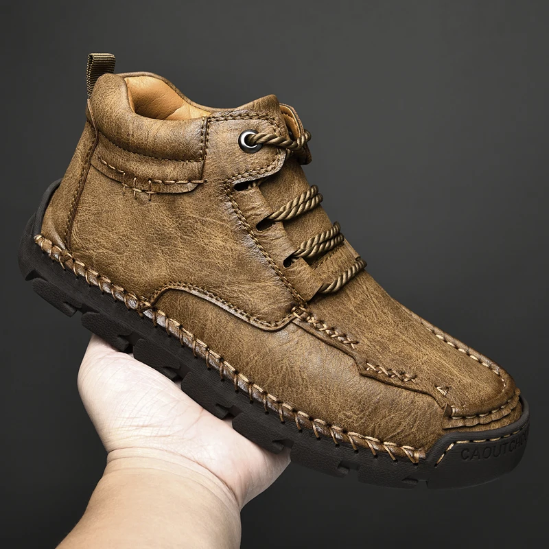 (🔥CLEARANCE SALE - 70% OFF)Men's Hand-Sewn Wear-Resistant Waterproof Cowhide Shoes-Comfort & Reliable