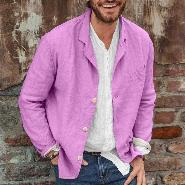 Men's cotton and linen suit jacket casual loose suit jacket-Comfort & Reliable