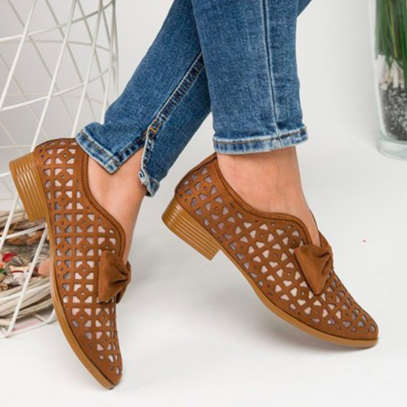 Hollow Bowknot Breathable Casual and comfortable Flat Shoes-Comfort & Reliable