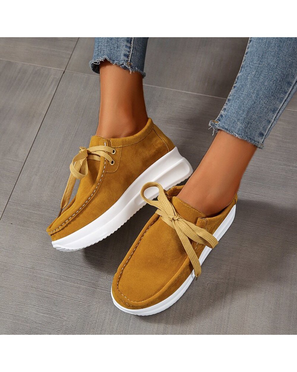 Platform shoes leather suede plush slip on-Comfort & Reliable