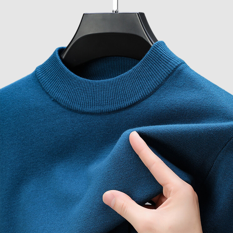 Men's Basic Bottom Cashmere Sweater-Comfort & Reliable