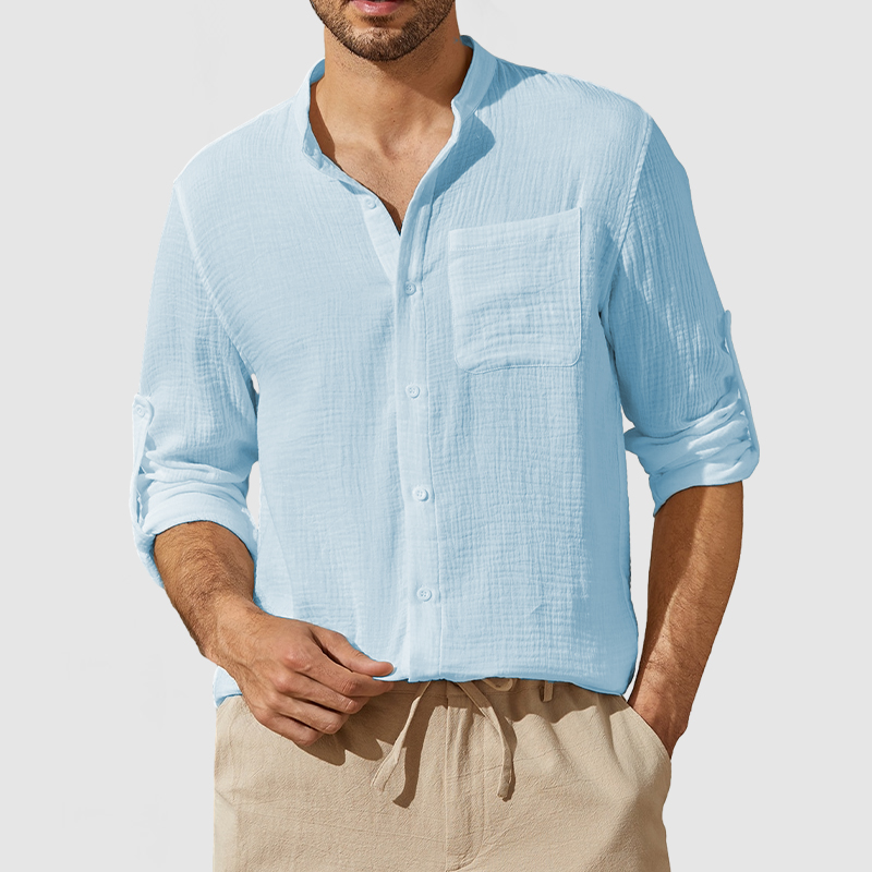 Men's Casual Textured Pocket Shirt-Comfort & Reliable