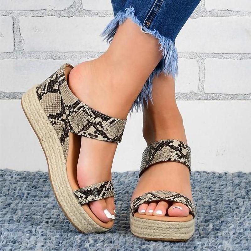 Womens Platform Wedge Sandals High Heel Slip-on Open Toe Slides-Comfort & Reliable