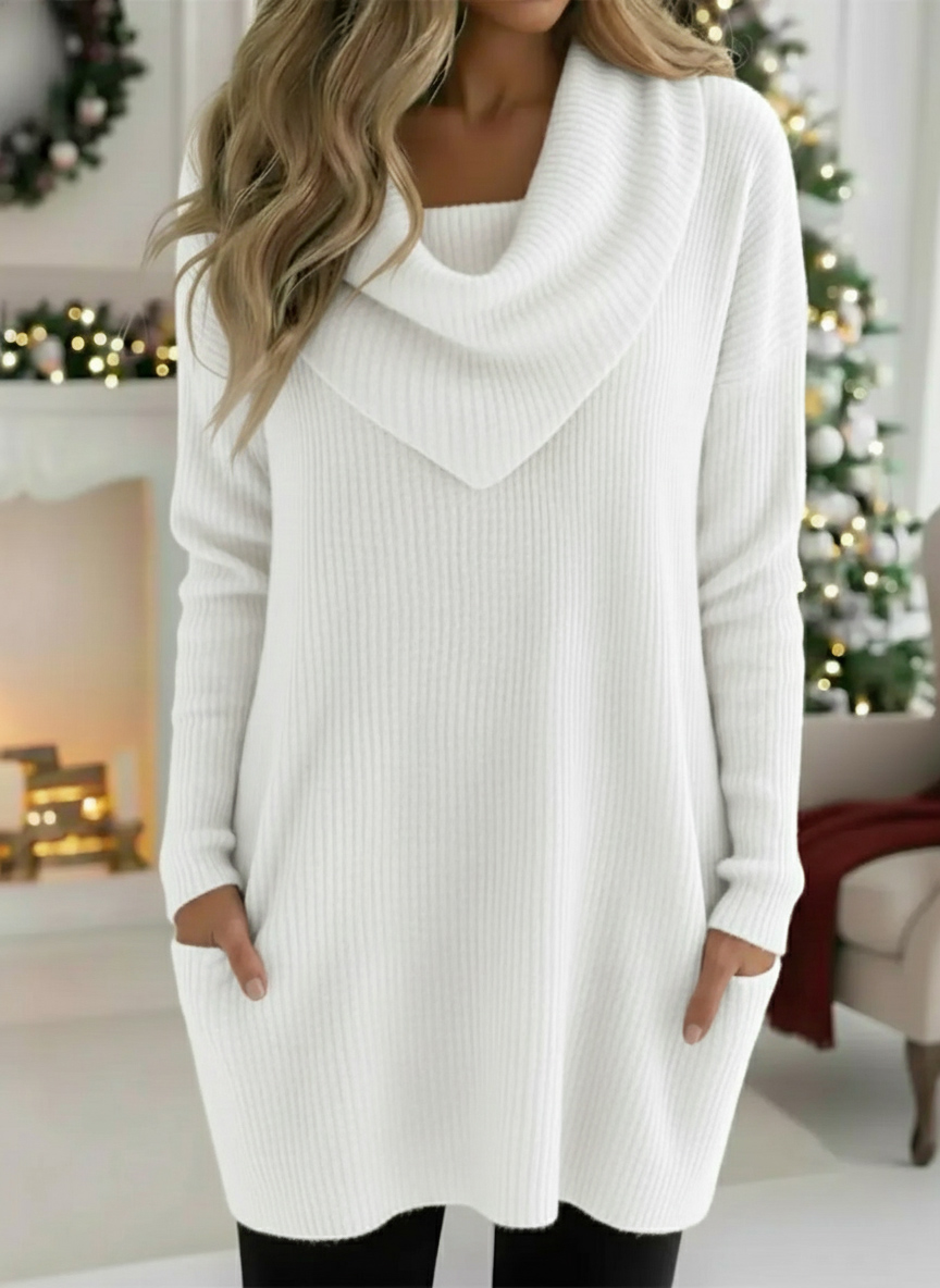 🎄 New Arrivals🔥 Cozy Retro Triangle Cowl Collar Knitted Sweater