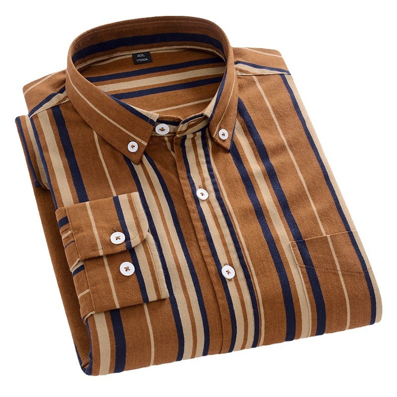 Men's cotton striped shirt-Comfort & Reliable