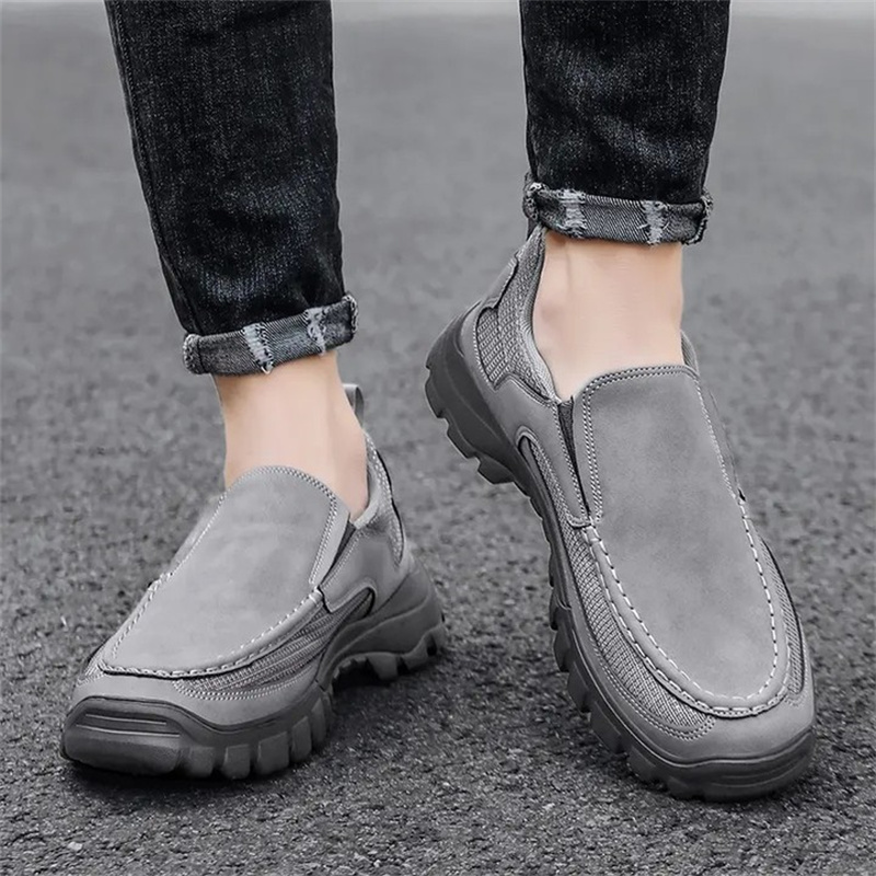 (Medical Certification) Men's Orthopedic Genuine Leather Shoes for Diabetics, Arch Support Hiking Shoes for Plantar Fasciitis-Comfort & Reliable