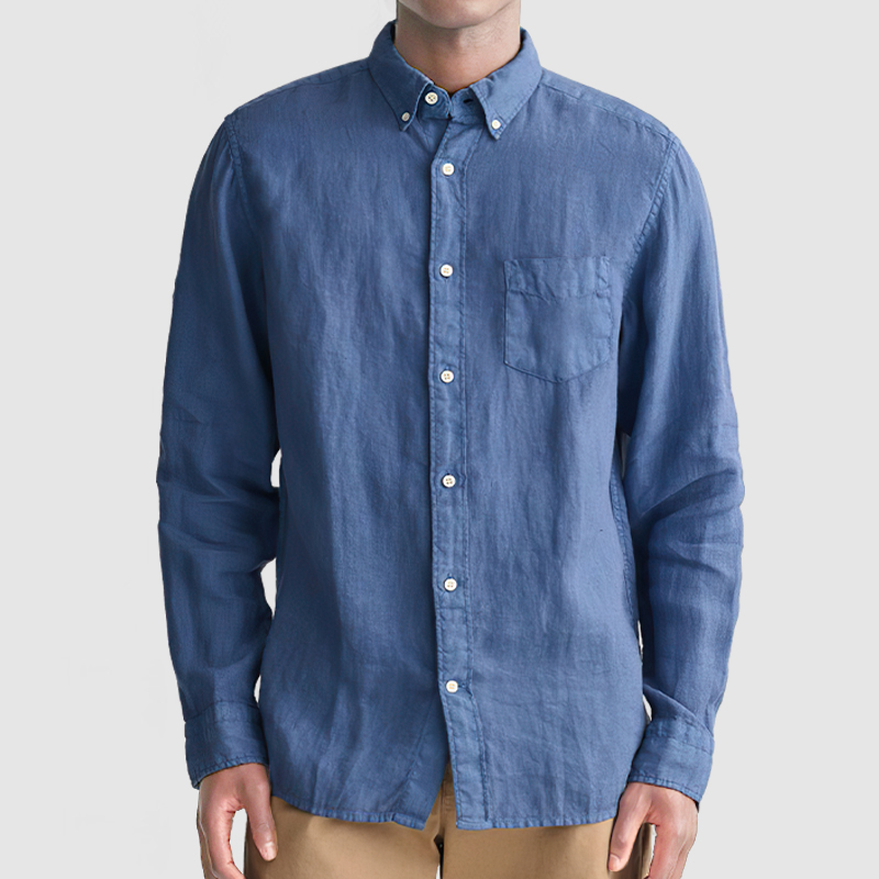 Men's Basic Casual Cotton Linen Pocket Shirt-Comfort & Reliable