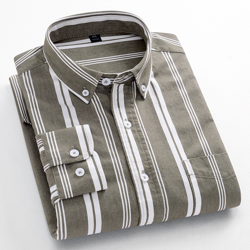 Men's cotton striped shirt-Comfort & Reliable