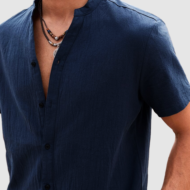 Men's Casual Daily Cotton Linen Short Sleeve Shirt-Comfort & Reliable