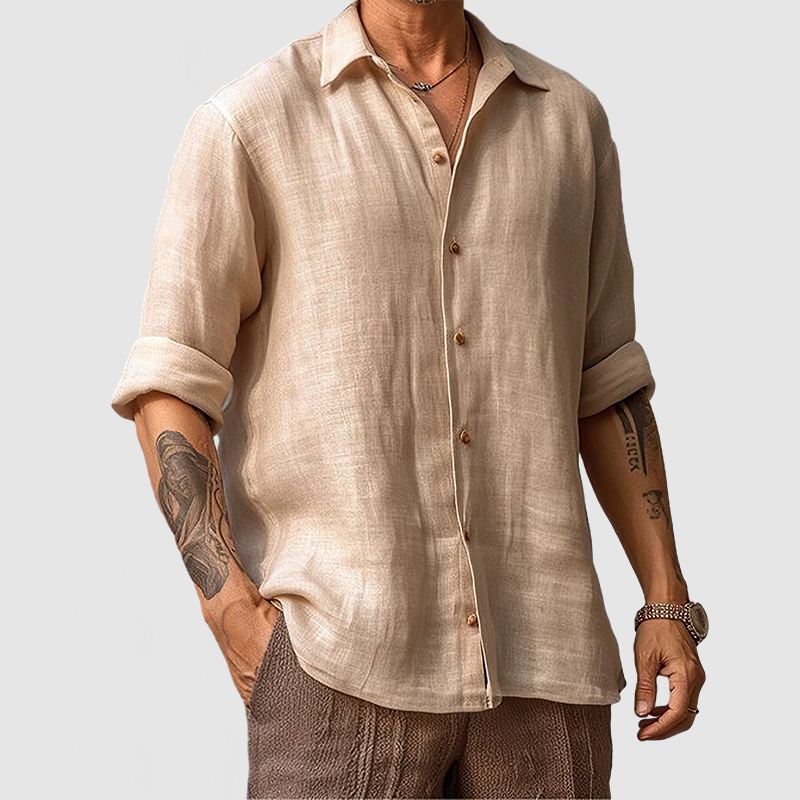 Men's Casual Beach Seaside Cotton Linen Shirt-Comfort & Reliable