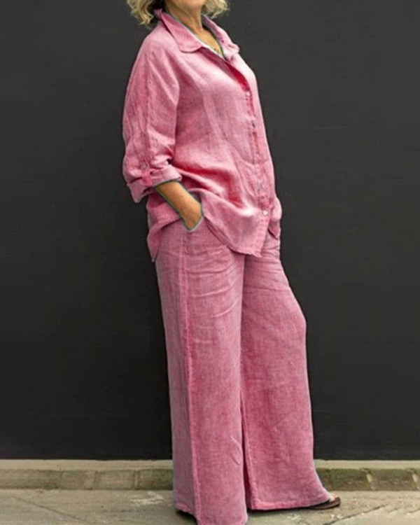 Casual Loose Linen Two Piece Suit-Comfort & Reliable