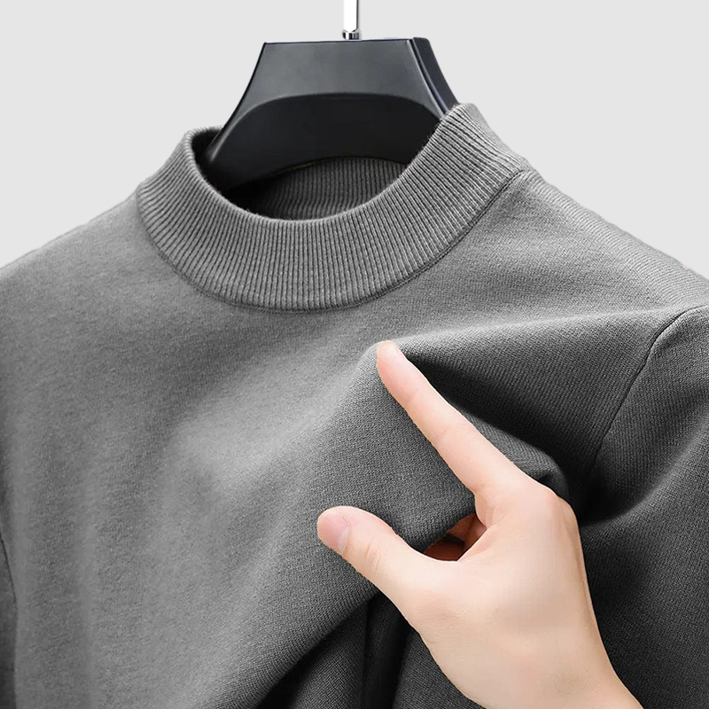 Men's Basic Bottom Cashmere Sweater-Comfort & Reliable