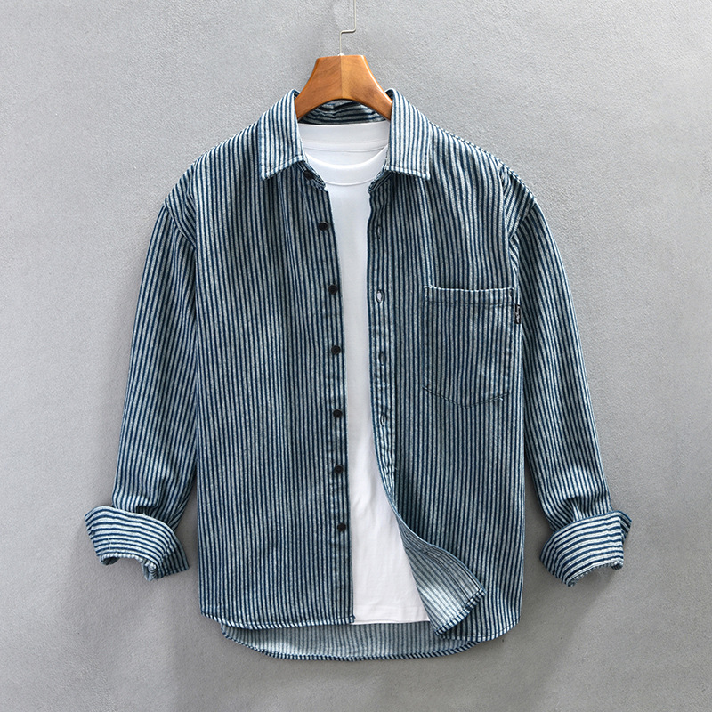 Men's striped casual shirt-Comfort & Reliable