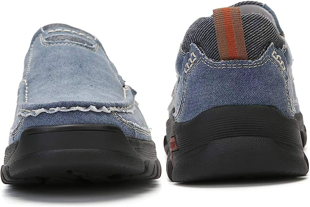 Mens Round Toe Canvas Slip-On Loafers antiskid Walking Casual Shoes-Comfort & Reliable