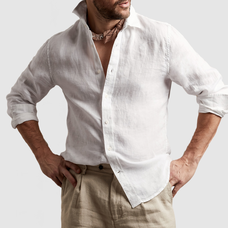 Gentleman's Casual Cotton Linen Shirt-Comfort & Reliable