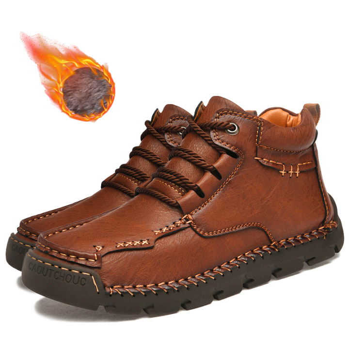 (🔥CLEARANCE SALE - 70% OFF)Men's Hand-Sewn Wear-Resistant Waterproof Cowhide Shoes-Comfort & Reliable
