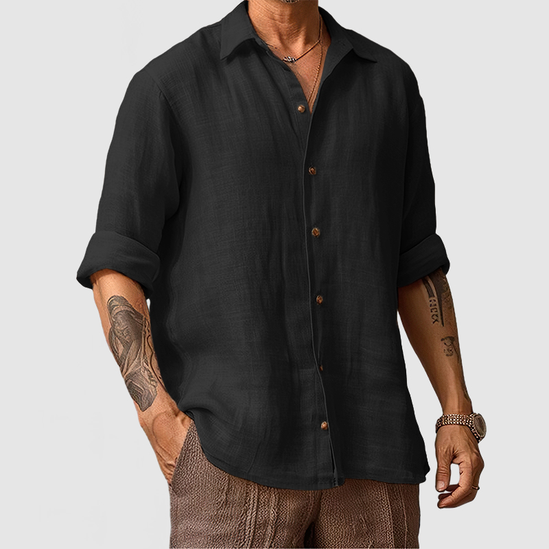 Men's Casual Beach Seaside Cotton Linen Shirt-Comfort & Reliable