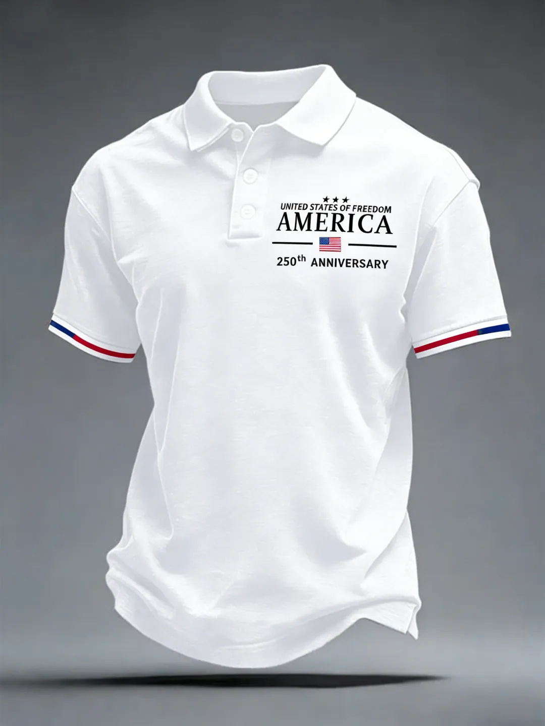 Men's American 250th Anniversary Print Casual Polo Shirt